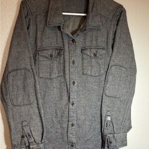 Womens  Kavu Button-Up Jacket navy/oatmeal herringbone tweed M